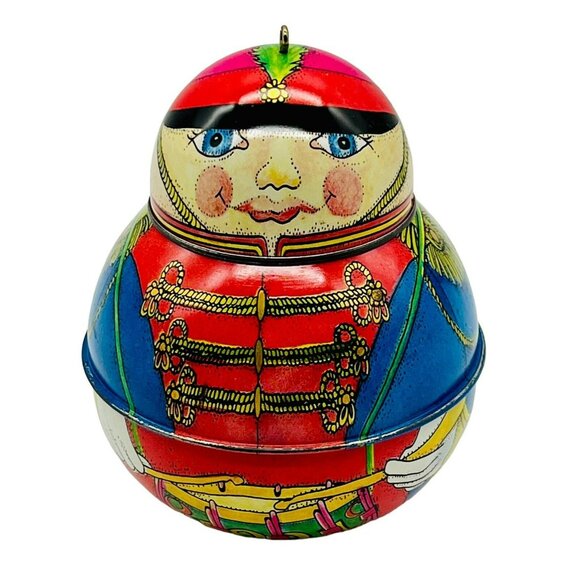 Hallmark Keepsake Jolly Wolly Soldier Ornament Christmas 1991 Pressed Tin - Picture 2 of 8